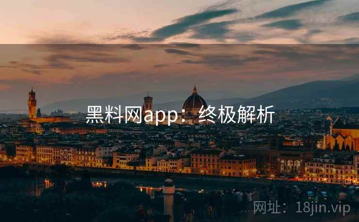 黑料网app：终极解析